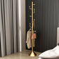 Glam Coat Rack Free Standing Coat Hook Metal Hall Stand with Round Base