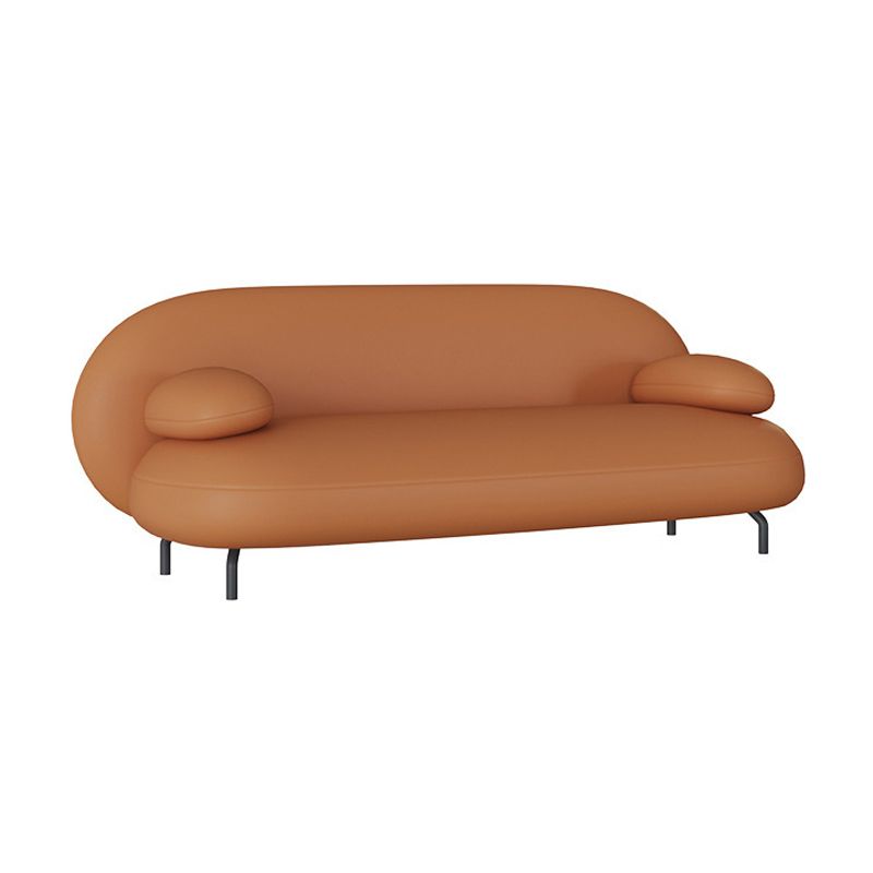 Sofá de cuero moderno de brazo de almohada
