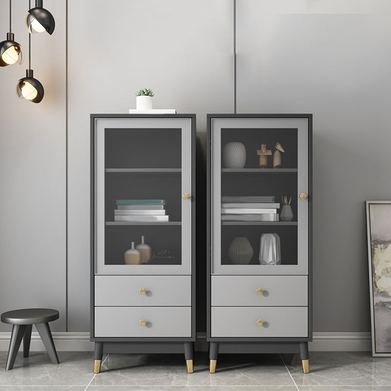 Mobile moderno mobile in finto vetrina in legno con porte di vetro per camera da letto, 19 "l x 16" w