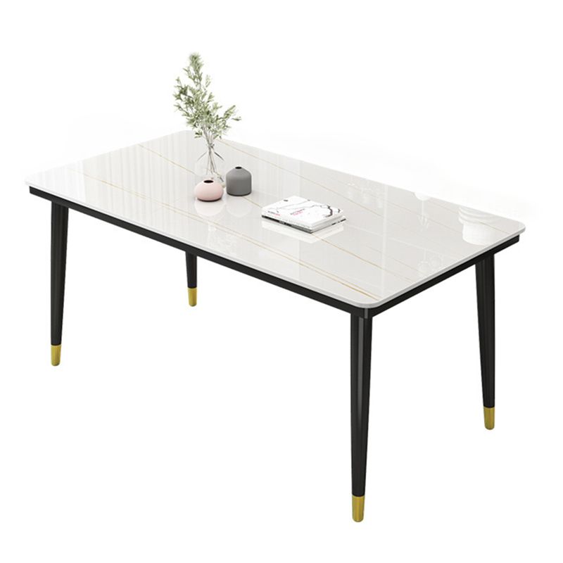 Casual Sintered Stone Standard Dining Table Rectangle Shape Dining Table for Kitchen Clearhalo ' dining_table' 'Dining Tables & Seating' 'Dining Tables' 'furn' 'furn_dining_table' 'Furniture' 'furniture_dining_table' 'Kitchen & Dining Furniture' 'kitchen&dining_furn' 'kitchen' 'kitchen_dining_table' 1200x1200_a81cf55b-dab0-4089-b1ab-092012063c5d
