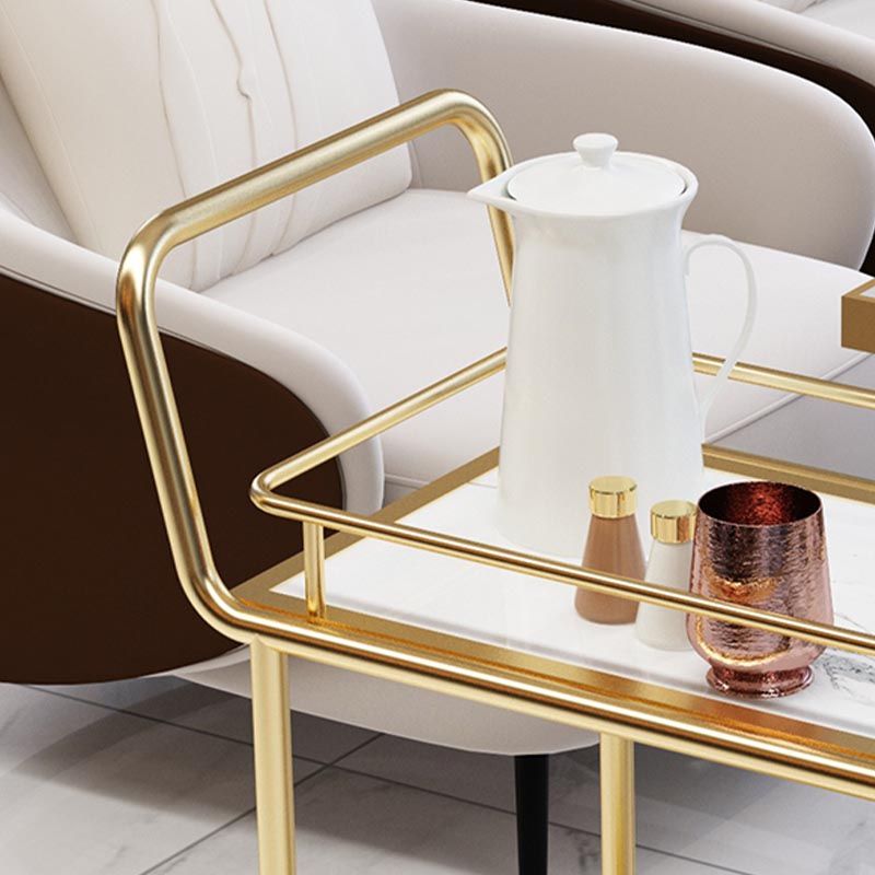 Tavolo da preparazione in metallo contemporaneo 33.86 "H tavolo da preparazione a rotolamento per sala da pranzo