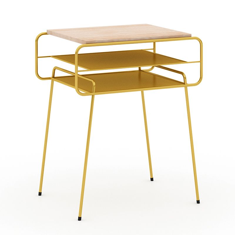 Iron Accent Table Nightstand Contemporary Bedside Cabinet with 2 Shelves ,21" Tall Clearhalo 'Bedroom Furniture' 'furn' 'furn_night_stand' 'Furniture' 'night_stand' 'Nightstands' 1200x1200_a81e3a78-8ed5-4727-b1fa-2fda065012cc