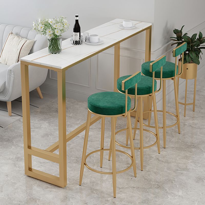 Finitura lucidata glam in pietra top bar tavolo da bistrot rettangolo con cavalletto