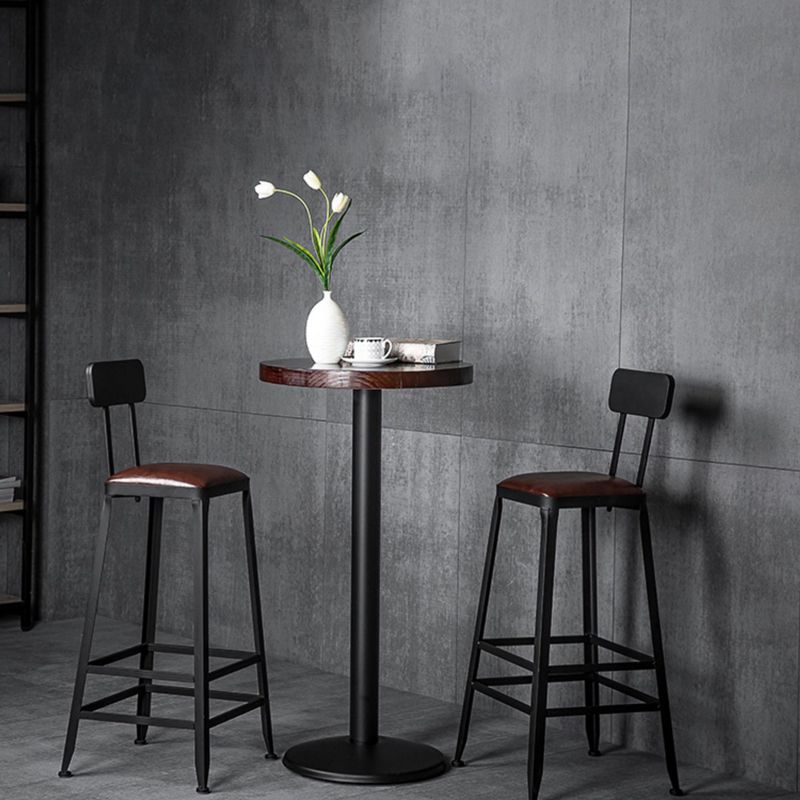 Industrial Leather Bar and Counter Stool Square Stool with 4 Legs Clearhalo 'Bar Furniture' 'Bar Stools' 'bar_stools' 'furn' 'furn_bar_stools' 'Furniture' 'Kitchen & Dining Furniture' 1200x1200_a81fc0c0-52d2-4c8a-87f6-20b79ccbbad3