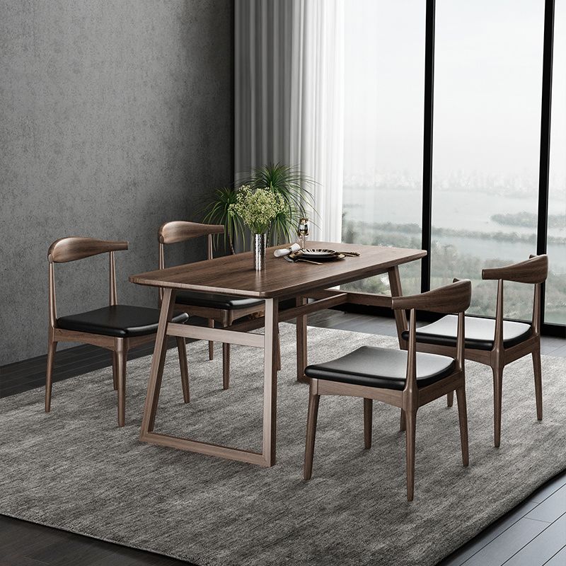 1/5/7 Pcs Ash Wood Modern Dining Set with Rectangle Table and Wooden Chairs Dinette Set Clearhalo 'Dining Room Sets' 'Dining Tables & Seating' 'dining_room_set' 'furn' 'furn_dining_room_set' 'Furniture' 'furniture_dining_room_set' 'Kitchen & Dining Furniture' 'kitchen&dining_furn' 'kitchen' 1200x1200_a8208e0d-4a56-4e76-a120-b40cea1f0d49