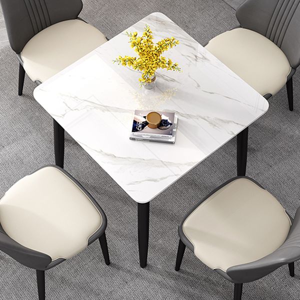 Industrial Square Shape Standard Dining Table Sintered Stone Top Dining Table for Kitchen Clearhalo ' dining_table' 'Dining Tables & Seating' 'Dining Tables' 'furn' 'furn_dining_table' 'Furniture' 'furniture_dining_table' 'Kitchen & Dining Furniture' 'kitchen&dining_furn' 'kitchen' 'kitchen_dining_table' 1200x1200_a8211321-09b5-4b3b-afbc-0d43eb9ab75f