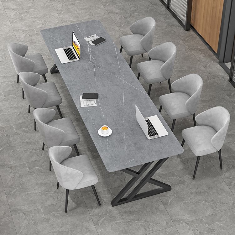Rectangle Dinette Table Industrial Stone Dinner Room Kitchen Table for Indoor Clearhalo ' dining_table' 'Dining Tables & Seating' 'Dining Tables' 'furn' 'furn_dining_table' 'Furniture' 'furniture_dining_table' 'Kitchen & Dining Furniture' 'kitchen&dining_furn' 'kitchen' 'kitchen_dining_table' 1200x1200_a8211750-1882-4f5f-8306-12425fd634d9