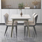 Modern White Rectangular Stone Dining Table with 4 Steel Foot