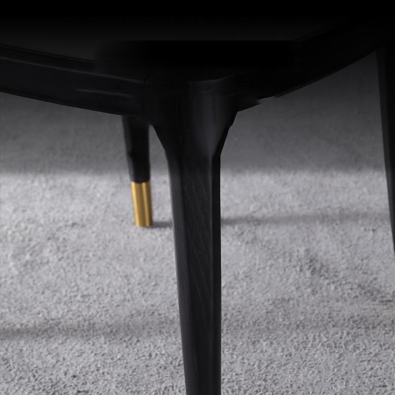 Glam -stijl lederen zijkant houten frame binnen eetkamerstoel