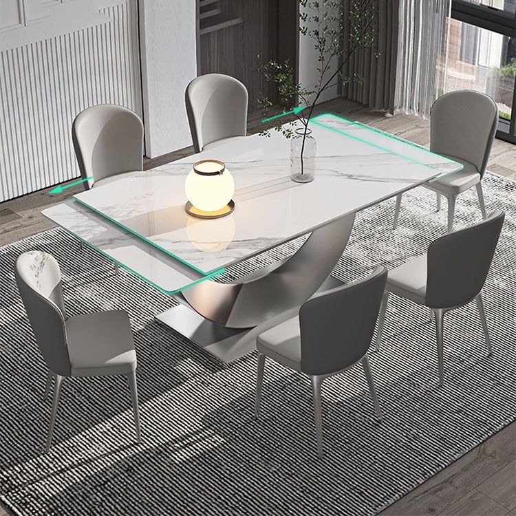 Modern Sintered Stone Dining Table Set 1/4/5/7 Pieces Dining Set for Home Use Clearhalo 'Dining Room Sets' 'Dining Tables & Seating' 'dining_room_set' 'furn' 'furn_dining_room_set' 'Furniture' 'furniture_dining_room_set' 'Kitchen & Dining Furniture' 1200x1200_a8243ae1-cd70-47a8-b8c2-a85149485022