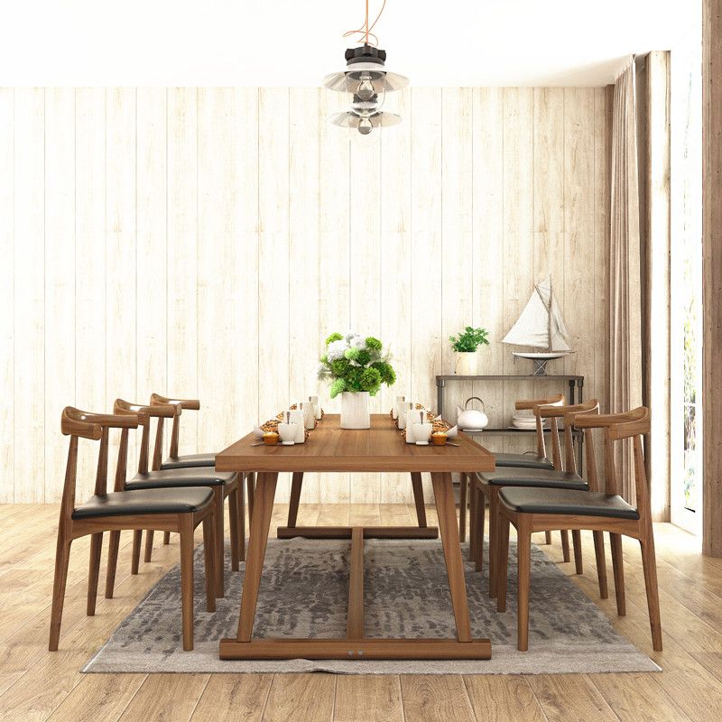 Contemporary Solid Wood Dining Table Rectangle Table with Trestle Base Clearhalo ' dining_table' 'Dining Tables & Seating' 'Dining Tables' 'furn' 'furn_dining_table' 'Furniture' 'furniture_dining_table' 'Kitchen & Dining Furniture' 'kitchen&dining_furn' 'kitchen' 'kitchen_dining_table' 1200x1200_a82619bd-bd72-4648-a708-121d3d27475c