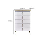 Stone Glam Storage Chest Bedroom Chest in White with Drawers