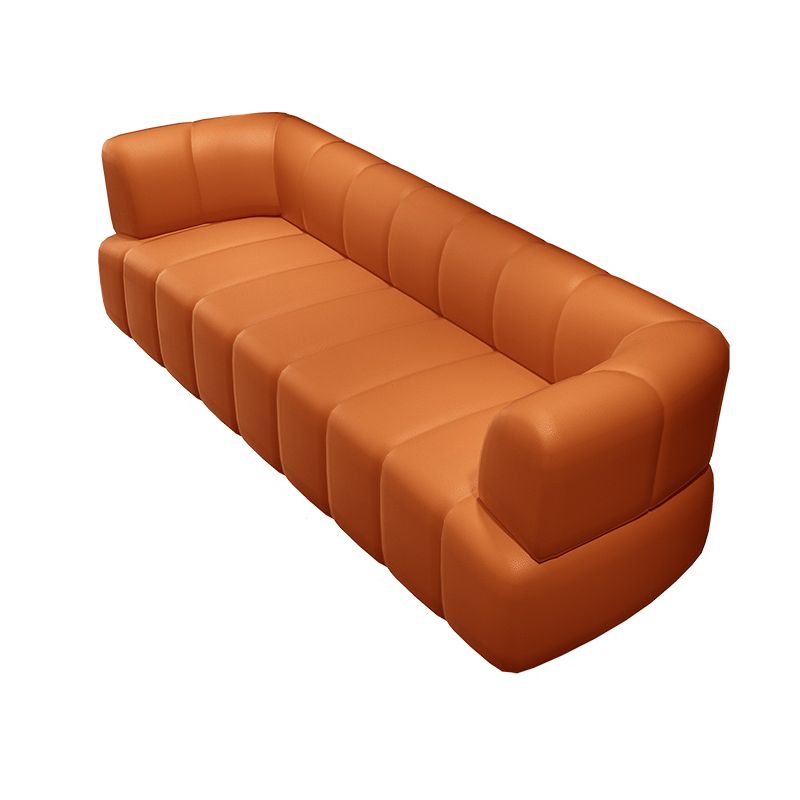 Sofá estándar contemporáneo de brazo de cuero de cuero sintético para sala de estar para sala de estar