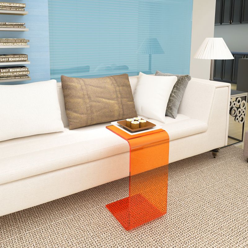 11" Wide Contemporary Side Table Pedestal Acrylic Accent Side Table