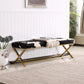 Glam Upholstered Bedroom Bench, Foam Filled Seating Bench with Metal Legs Clearhalo 'Benches' 'Chairs & Seating' 'furn' 'furn_benches' 'Furniture' 'Living Room Furniture' 1200x1200_a827b6e2-3763-496b-8c19-2682a3038cde