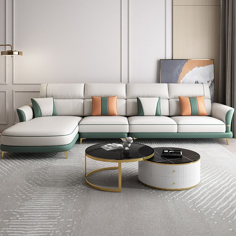 Glam da 38,18 "h divano e chaise del braccio svasato per soggiorno per soggiorno