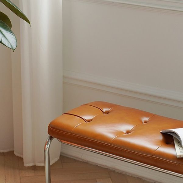 Mid-Century Modern Seating Bench Upholstered Cushioned Ottoman Bench Clearhalo 'Benches' 'Chairs & Seating' 'furn' 'furn_benches' 'Furniture' 'Living Room Furniture' 1200x1200_a82989f2-a9da-487b-aa31-d7ec2ed98e1f