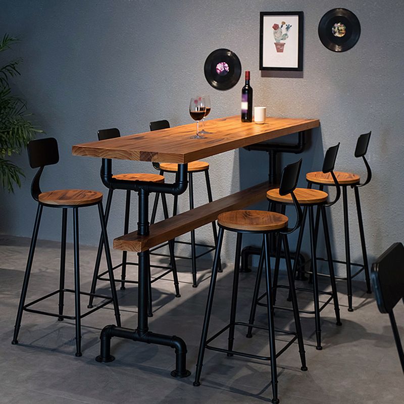 Mesa de pub contemporánea Mesa de bar rectangular de madera maciza para interiores