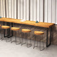 Mesa de barra de madera sólida rectángulo Juego de mesa industrial 1/2/5 Piezas de mostrador con taburetes altos
