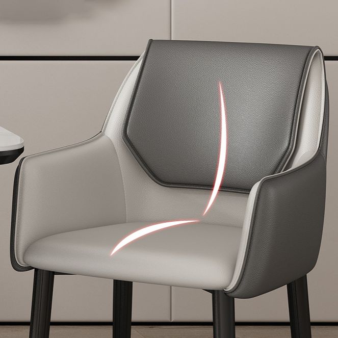 Contemporary Faux Leather Dining Chairs Upholstered Arm Chair with Metal Legs for Restaurant Clearhalo ' kitchen&dining_furn' 'Dining Chairs' 'Dining Tables & Seating' 'dining_chair' 'furn' 'furn_dining_chair' 'Furniture' 'furniture_dining_chair' 'Kitchen & Dining Furniture' 'kitchen' 1200x1200_a82d88d3-aeec-42e8-b04d-5f463485e1aa