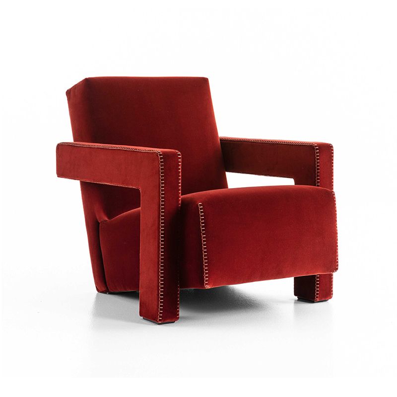 25.2 "l x 33.4" w x 27.6 "h Hedendaagse vierkante armen strakke achterstoel voor woonkamer