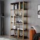 Estantería urbana Gold Metal Open Back estantería con estantes para sala de estar
