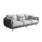 Contemporary Tuxedo Arm Standard Faux Leather Sofa Couch in Grey
