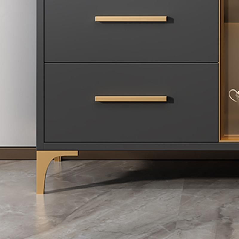 Server di pranzo controcette in vetro contemporaneo server in legno fabbricato senza lampada