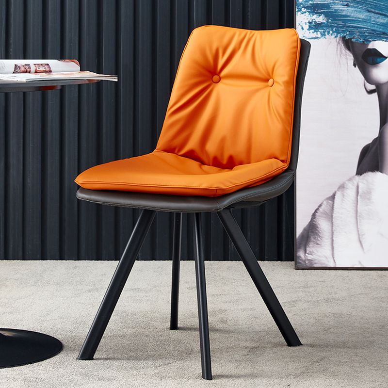 Home Industrial Side Chair Solid Back Metal Upholstered Dining Room Chair Clearhalo ' kitchen&dining_furn' 'Dining Chairs' 'Dining Tables & Seating' 'dining_chair' 'furn' 'furn_dining_chair' 'Furniture' 'furniture_dining_chair' 'Kitchen & Dining Furniture' 'kitchen' 1200x1200_a8344e48-41d3-477b-a10c-4044bae589e0