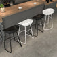 Contemporary Iron Base Bar Stools Plastic Bucket Seat Barstool for Home