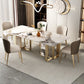 Glam Sintered Stone Dining Set Rectangle 1/3/4/5/6 Pieces Dining Set