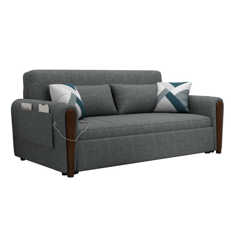 Da 30,7 "divano futon largo con archiviazione in lino pieghevole scandinavo