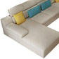 37.40" Tall Modern Linen Sectional Pillow Top Arm Sectional with Adjustable Headrest