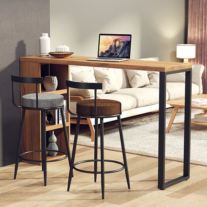 Tavolo da barra in legno di pino rettangolare tavolo da barra industriale con doppio piedistallo