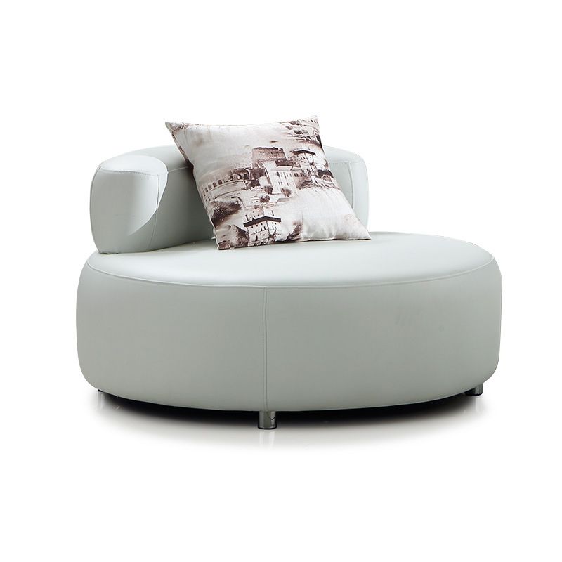 Contemporary Leather Sofa Tight Back Armless Settee for Living Room