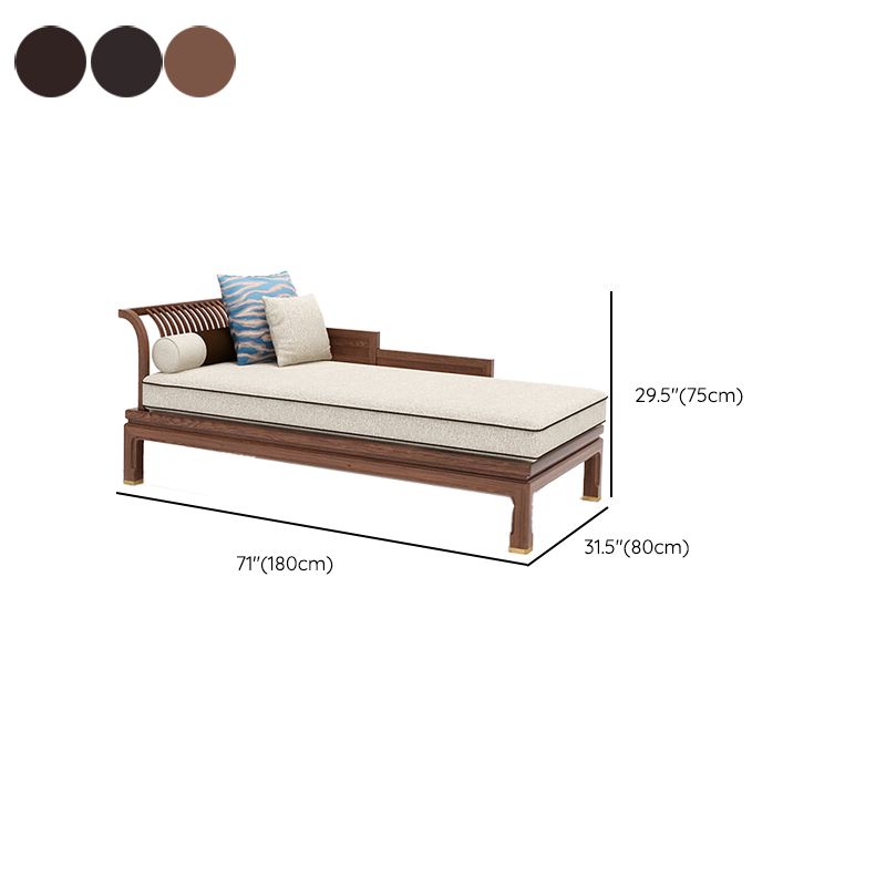 Farmhouse Wood Cushioned Chaise Lounge Ash and Walnut Left-Arm Floor Chair with Pillow Clearhalo 'Chairs & Seating' 'Chaise Lounge' 'chaise_lounge' 'furn' 'furn_chaise_lounge' 'Furniture' 'Living Room Furniture' 1200x1200_a83ad654-1c70-4c0b-83f9-40cfa76bc7ed