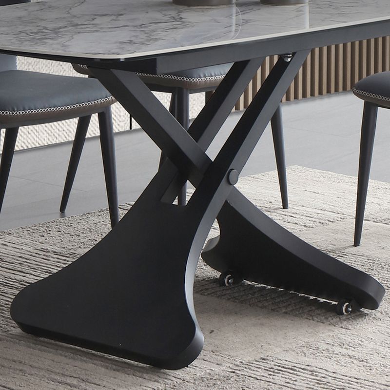 Modern 1/4/5/7 Pieces Dining Set Rectangle Sintered Stone Dining Table Set Clearhalo 'Dining Room Sets' 'Dining Tables & Seating' 'dining_room_set' 'furn' 'furn_dining_room_set' 'Furniture' 'furniture_dining_room_set' 'Kitchen & Dining Furniture' 'kitchen&dining_furn' 'kitchen' 1200x1200_a83bd87a-81a9-4e2c-b2cf-c9a5c9da402e