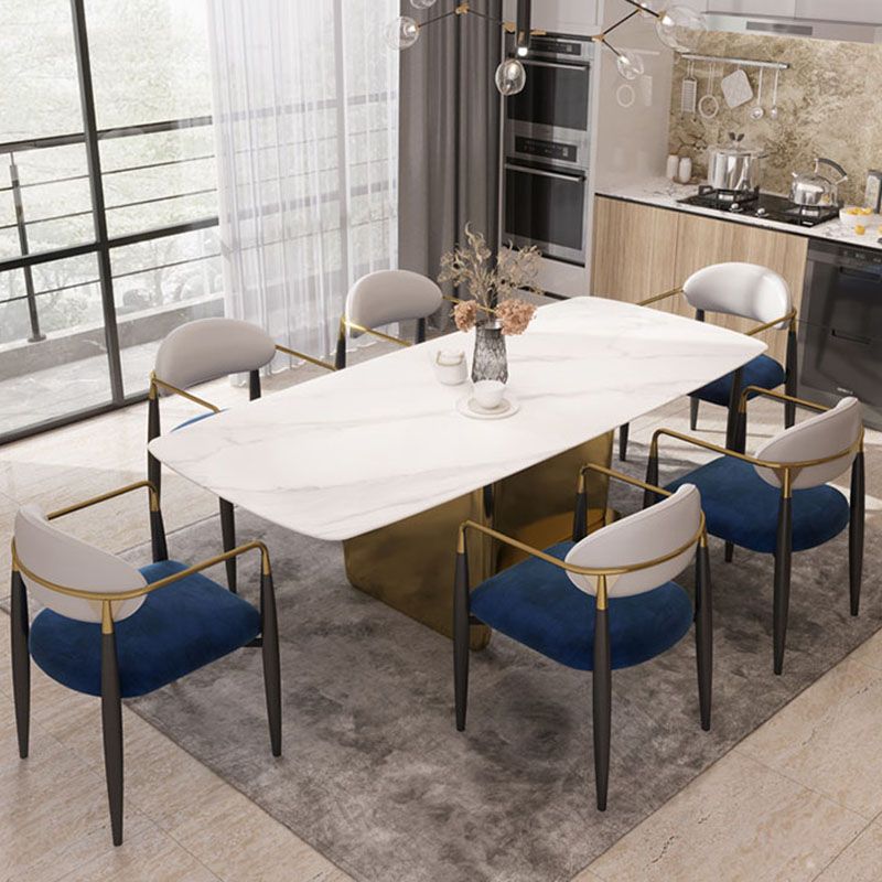 Contemporary Style Kitchen Chairs Dining Open Back Arm Side Chair with Metal Legs Clearhalo ' kitchen&dining_furn' 'Dining Chairs' 'Dining Tables & Seating' 'dining_chair' 'furn' 'furn_dining_chair' 'Furniture' 'furniture_dining_chair' 'Kitchen & Dining Furniture' 'kitchen' 1200x1200_a83c387a-1f6c-4e0c-b46a-01dbd09804d2