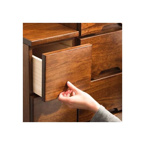 44 "hoge houten 6-lads accentborstkant vierkante bovenkant zonder handkastje