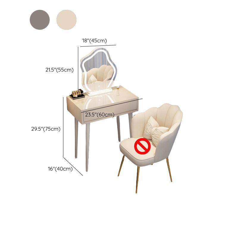 Contemporary Wooden Make-up Vanity in Grey/White With Drawer