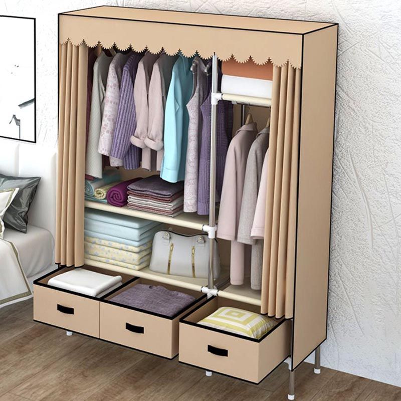 Zeitgenössischer Stil Metallgarderobe 1-Türer-Garderobenschrank, 49,21 "D x 17,72" W x 66,14 "H