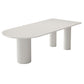 Modern Dinner Table White Faux Marble Top Dining Table with 3 Legs
