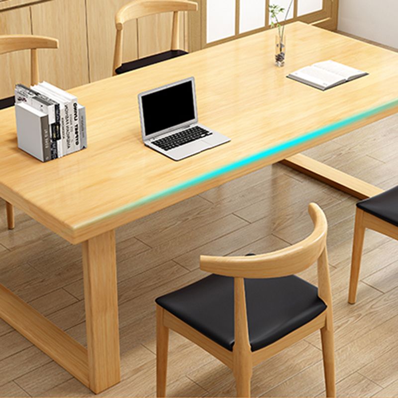 Modern Solid Wood Office Desk Rectangle Task Desk with Sled Base for Home Clearhalo 'furn' 'furn_office_desk' 'Furniture' 'Office Desks' 'Office Furniture' 'office_desk' 1200x1200_a83e18e9-28bb-4cb6-8119-09bf54508b81