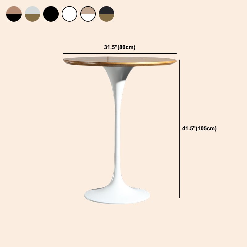 Tavolo da pranzo rotondo industriale di altezza della barra del piedistallo in metallo