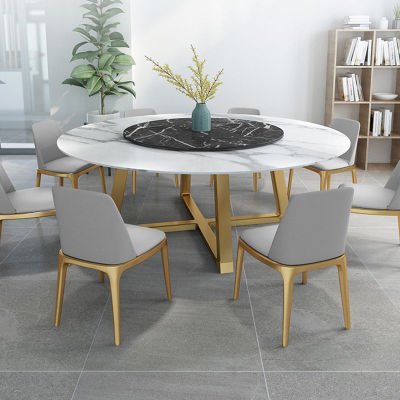 Modern Sintered Stone Dining Table Round Dinner Room Table for Dining Room Clearhalo 'Dining Tables & Seating' 'Dining Tables' 'dining_table' 'furn' 'furn_dining_table' 'Furniture' 'furniture_dining_table' 'Kitchen & Dining Furniture' 'kitchen' 'kitchen_dining_table' 1200x1200_a8411e4c-95da-4f82-b8a1-ee2b4ad5abb3