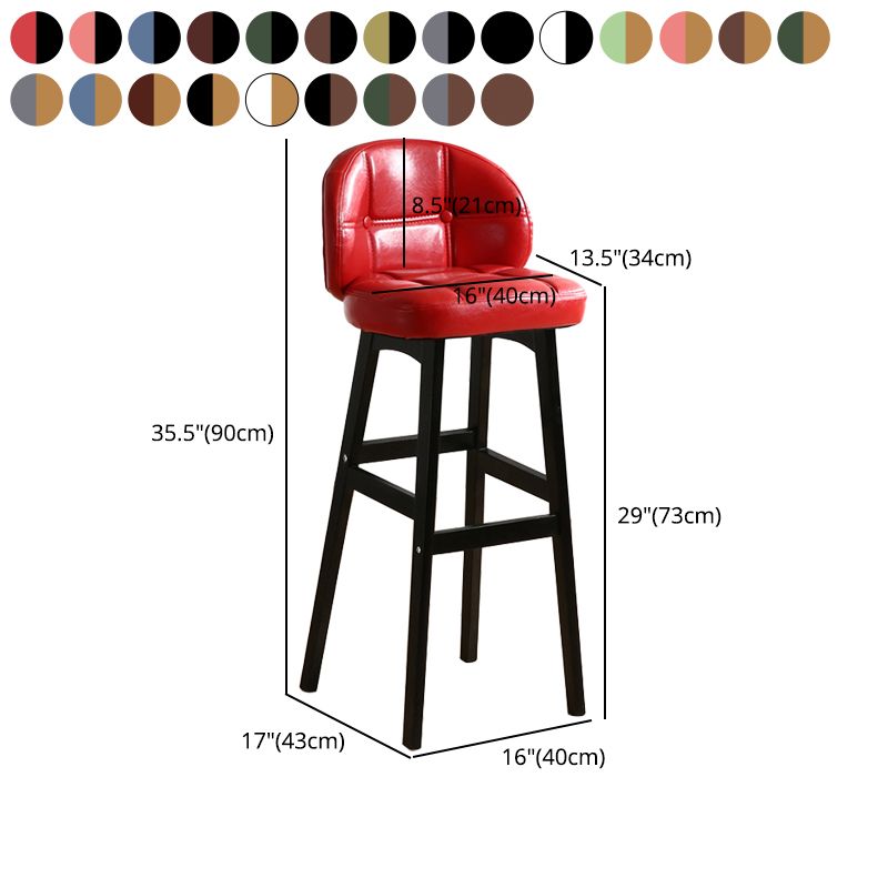 Modern Armless Backrest Counter Stool Wood Cashier Bar Stool with Cushion and Pedal Clearhalo 'Bar Furniture' 'Bar Stools' 'bar_stools' 'furn' 'furn_bar_stools' 'furniture_bar_stools' 'Kitchen & Dining Furniture' 'kitchen&dining_furn' 'kitchen' 'kitchen_furn' Furniture' 1200x1200_a8420cc7-d5d0-401f-ac7b-4399365bad2d