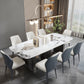 Contemporary Rectangle Sintered Stone Top and Metal Base Dining Table with Chairs