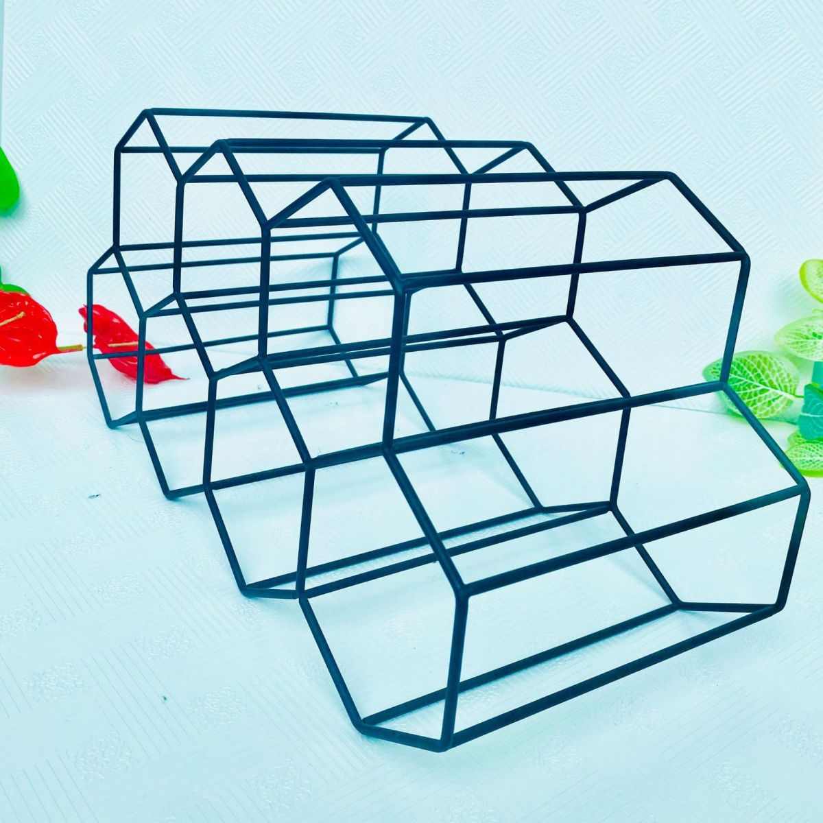 Tabletop or Countertop Free-Stand Bottle Wine Rack Modern Metal Wine Bottle Holder Clearhalo 'furn' 'furn_wine_racks' 'Furniture' 'Kitchen & Dining Furniture' 'Wine Racks' 'wine_racks' 1200x1200_a8435965-c945-4320-a885-44dc9468cbeb