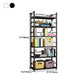 Steel Bookshelf, Multi Tiers Contemporary Bookcase for Home Office, 12.5"W.