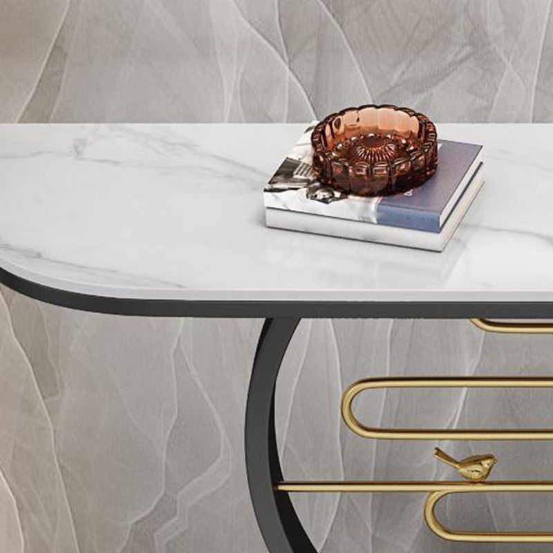 Tavolo di console di divano contemporanea tavolo accento console di finitura antica con scaffale